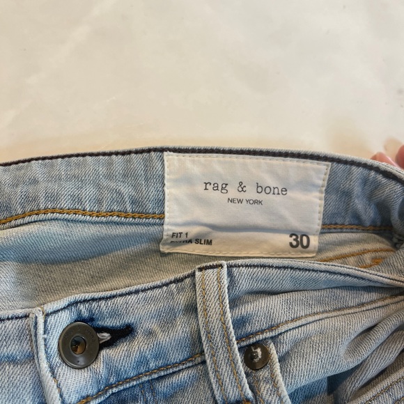 rag & bone Fit 1 Light Wash Denim Skinny Jeans Size 30 Lightly Worn - Picture 2 of 3
